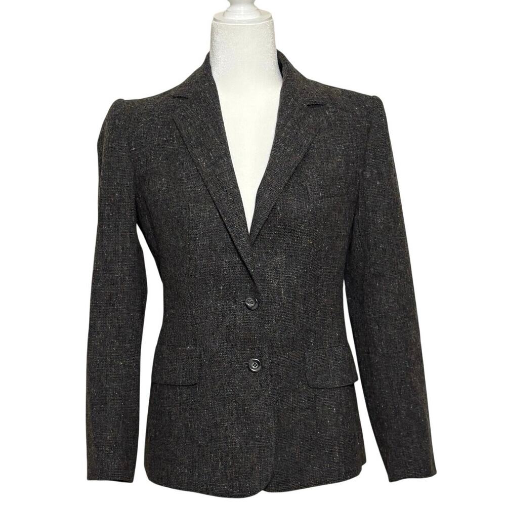 Vintage Evan Picone Wool Blazer Women's 8 Gray Marled Union Made USA